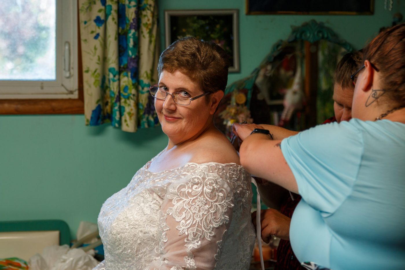 Bride getting ready